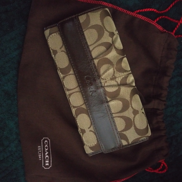 Coach Handbags - Coach Signature Brown and Tan Clutch